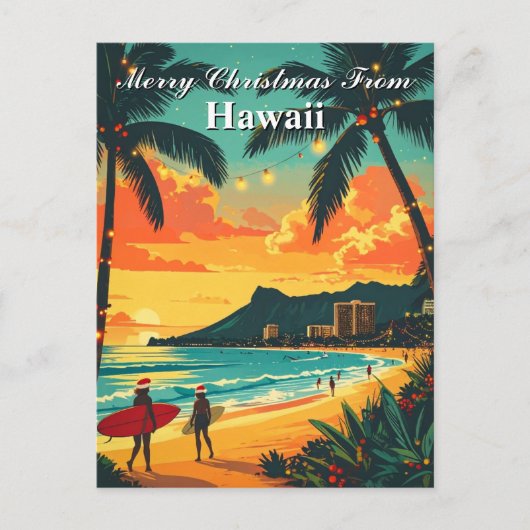 Merry Christmas from Hawaii Tropical Holiday Briefkaart (Voorkant)