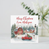 Merry Christmas from Michigan – Cozy Winter  Feestdagenkaart (Staand voorkant)