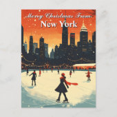 Merry Christmas from New York Ice Skating Winter Briefkaart (Voorkant)