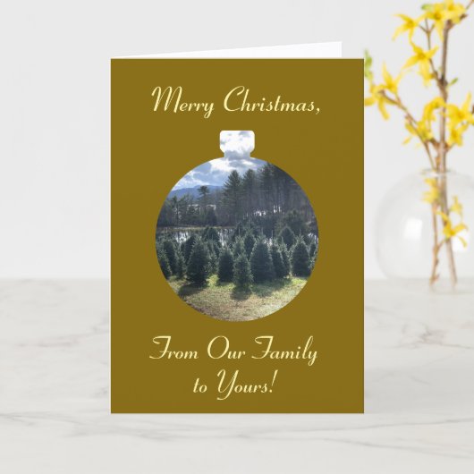 Merry Christmas from Our Family to Yours, Card Kaart (Gele Bloem)
