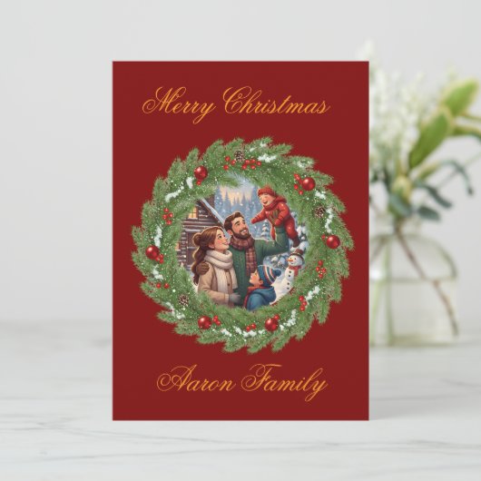 Merry Christmas From Our Family to Yours! Photo Gr Kaart (Staand voorkant)