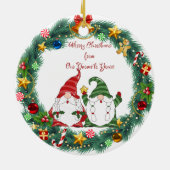 Merry Christmas from Our Gnome to Yours on a Keramisch Ornament (Achterkant)