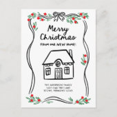 Merry Christmas from our New Home | Whimsical Feestdagenkaart (Voorkant)