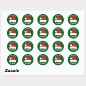 Merry Christmas From Santa Claus Green Gift Ronde Sticker (Vel)