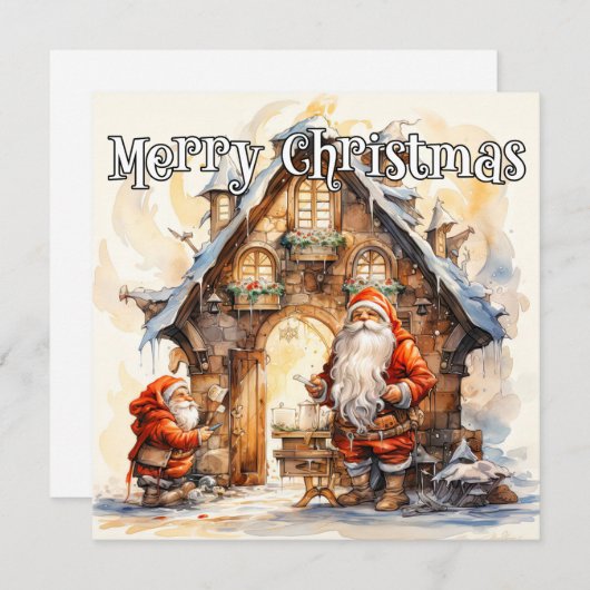 Merry Christmas From, Santa's Workshop Feestdagenkaart (Voorkant / Achterkant)