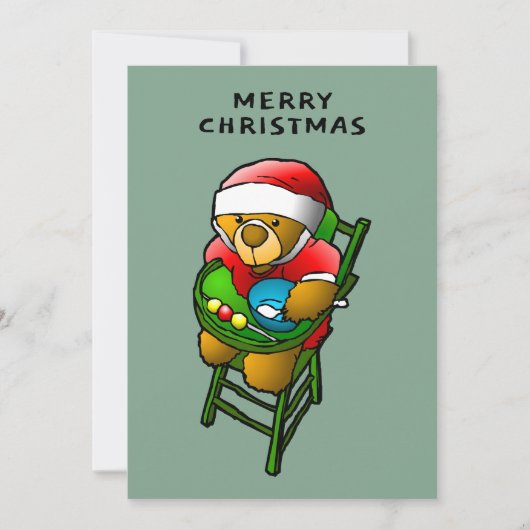 Merry Christmas from Teddy Bear Card Feestdagenkaart (Voorkant)