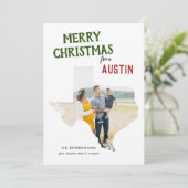 Merry Christmas from Texas One Photo Feestdagenkaart (Staand voorkant)