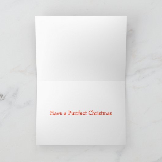 Merry Christmas from the Cat Feestdagen Kaart (Binnen)