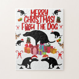 Merry Christmas from the Pooping Dog - Funny Holid Legpuzzel