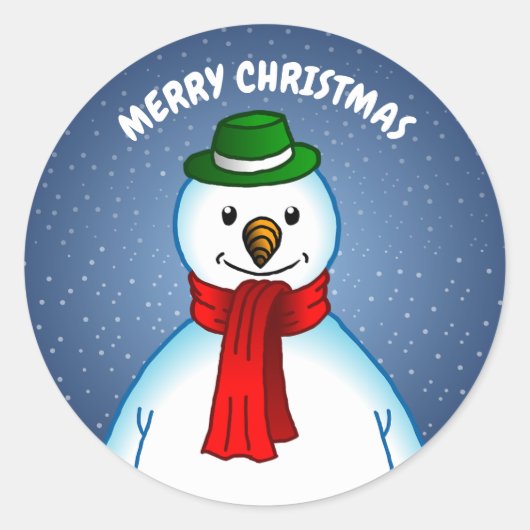 Merry Christmas from The Snowman Ronde Sticker (Voorkant)
