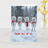 Merry Christmas From Us All Kaart (Gele Bloem)