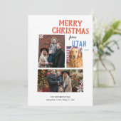 Merry Christmas from Utah Multi Photo Card Feestdagenkaart (Staand voorkant)