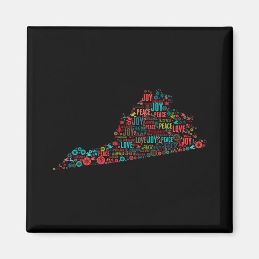 Merry Christmas From Virginia T Shirt  Magneet (Voorkant)