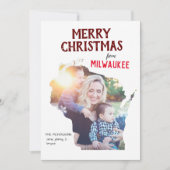 Merry Christmas from Wisconsin Photo Card Feestdagenkaart (Voorkant)