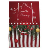 Merry Christmas from (your family) Medium Cadeauzakje (Achterkant)