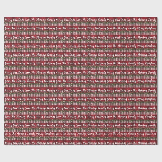 Merry Christmas from (Your name) Cadeaupapier (Vlak)