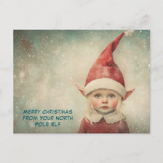 Merry Christmas from Your North Pole Elf | Cute Feestdagenkaart (Voorkant)