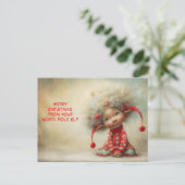Merry Christmas from Your North Pole Elf | Cute Feestdagenkaart (Staand voorkant)