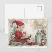 Merry Christmas from Your North Pole Elf | Cute Feestdagenkaart (Voorkant / Achterkant)