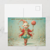 Merry Christmas from Your North Pole Elf | Cute Feestdagenkaart (Voorkant / Achterkant)