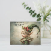 Merry Christmas from Your North Pole Elf | Cute Feestdagenkaart (Staand voorkant)