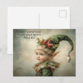 Merry Christmas from Your North Pole Elf | Cute Feestdagenkaart (Voorkant / Achterkant)