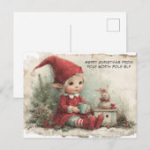 Merry Christmas from Your North Pole Elf | Cute Feestdagenkaart (Voorkant / Achterkant)