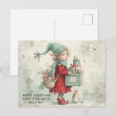 Merry Christmas from Your North Pole Elf | Cute Feestdagenkaart (Voorkant / Achterkant)