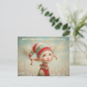 Merry Christmas from Your North Pole Elf | Cute Feestdagenkaart (Staand voorkant)