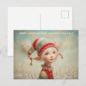 Merry Christmas from Your North Pole Elf | Cute Feestdagenkaart (Voorkant / Achterkant)