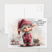 Merry Christmas from Your North Pole Elf | Cute Feestdagenkaart (Voorkant / Achterkant)