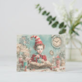 Merry Christmas from Your North Pole Elf | Cute Feestdagenkaart (Staand voorkant)