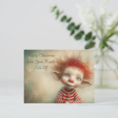 Merry Christmas from Your North Pole Elf | Cute Feestdagenkaart (Staand voorkant)