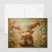 Merry Christmas from Your North Pole Elf | Cute Feestdagenkaart (Voorkant / Achterkant)