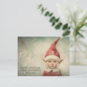 Merry Christmas from Your North Pole Elf | Cute Feestdagenkaart (Staand voorkant)