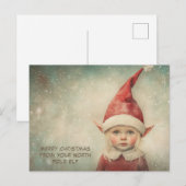 Merry Christmas from Your North Pole Elf | Cute Feestdagenkaart (Voorkant / Achterkant)