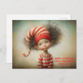 Merry Christmas from Your North Pole Elf | Cute Feestdagenkaart (Voorkant / Achterkant)