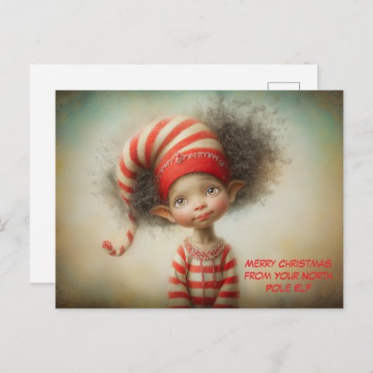 Merry Christmas from Your North Pole Elf | Cute Feestdagenkaart (Voorkant / Achterkant)
