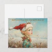 Merry Christmas from Your North Pole Elf | Cute Feestdagenkaart (Voorkant / Achterkant)