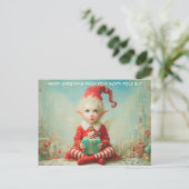 Merry Christmas from Your North Pole Elf | Cute Feestdagenkaart (Staand voorkant)