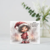 Merry Christmas from Your North Pole Elf | Cute Feestdagenkaart (Staand voorkant)