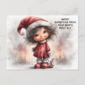 Merry Christmas from Your North Pole Elf | Cute Feestdagenkaart (Voorkant)
