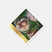 Merry Christmas Fun Bauble Ornament Afbeelding Lij Servet (Hoek)