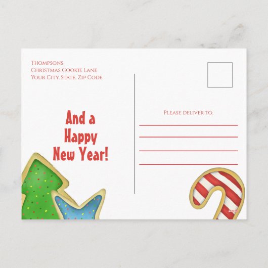 Merry Christmas Fun Cookie Photo Collage  Feestdagenkaart (Achterkant)