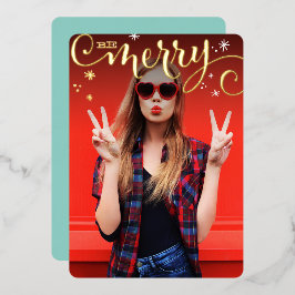 MERRY CHRISTMAS fun luxe kalligrafie Folie Folie Feestdagenkaart