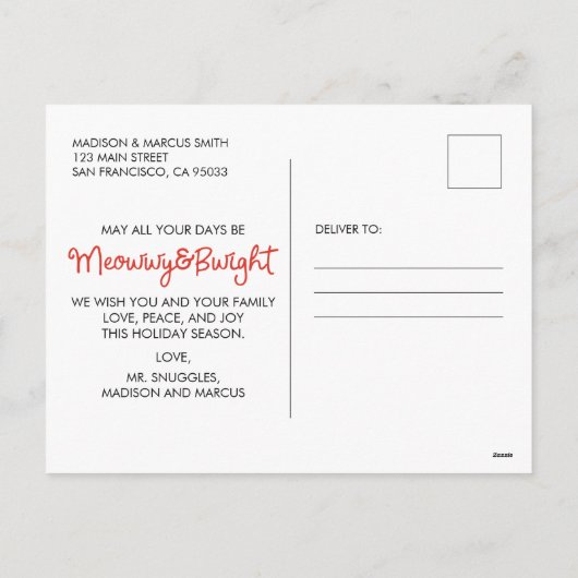 Merry Christmas Fun Typography | Afbeelding Feestdagenkaart (Achterkant)