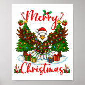 Merry Christmas Funny Bald Eagle Lover Xmas Lights Poster (Voorkant)