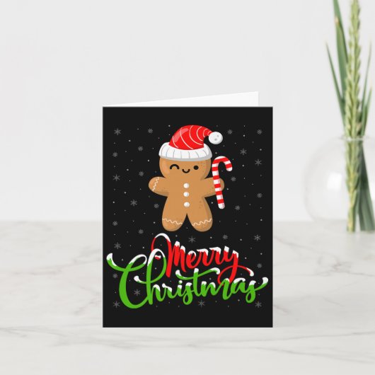 Merry Christmas Funny Gingerbread Cookie Baking Ch Kaart (Voorkant)