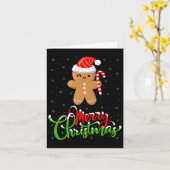 Merry Christmas Funny Gingerbread Cookie Baking Ch Kaart (Gele Bloem)