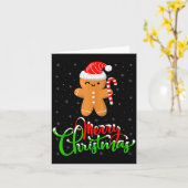 Merry Christmas Funny Gingerbread Cookie Baking Ch Kaart (Gele Bloem)